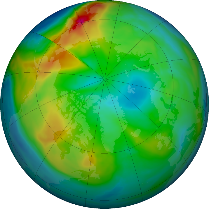 Arctic ozone map for 04 December 2021